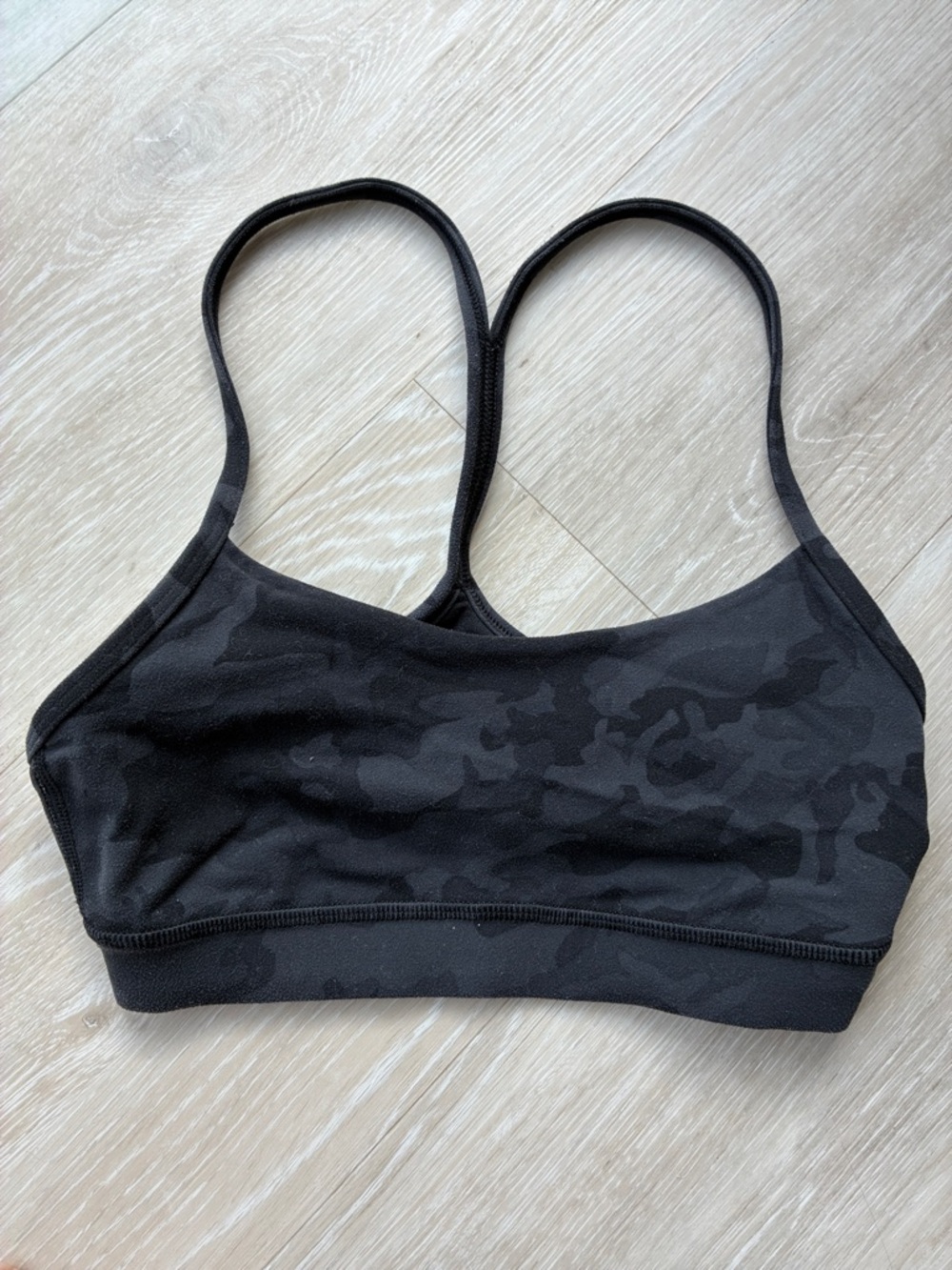 lululemon athletica Black Camo Strappy Sports Bralette